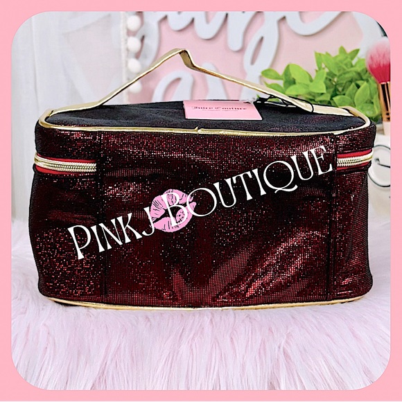 💗{Juicy Couture} Beautiful Burgundy Bling Signature Train Case | Makeup Bag! - Picture 4 of 7